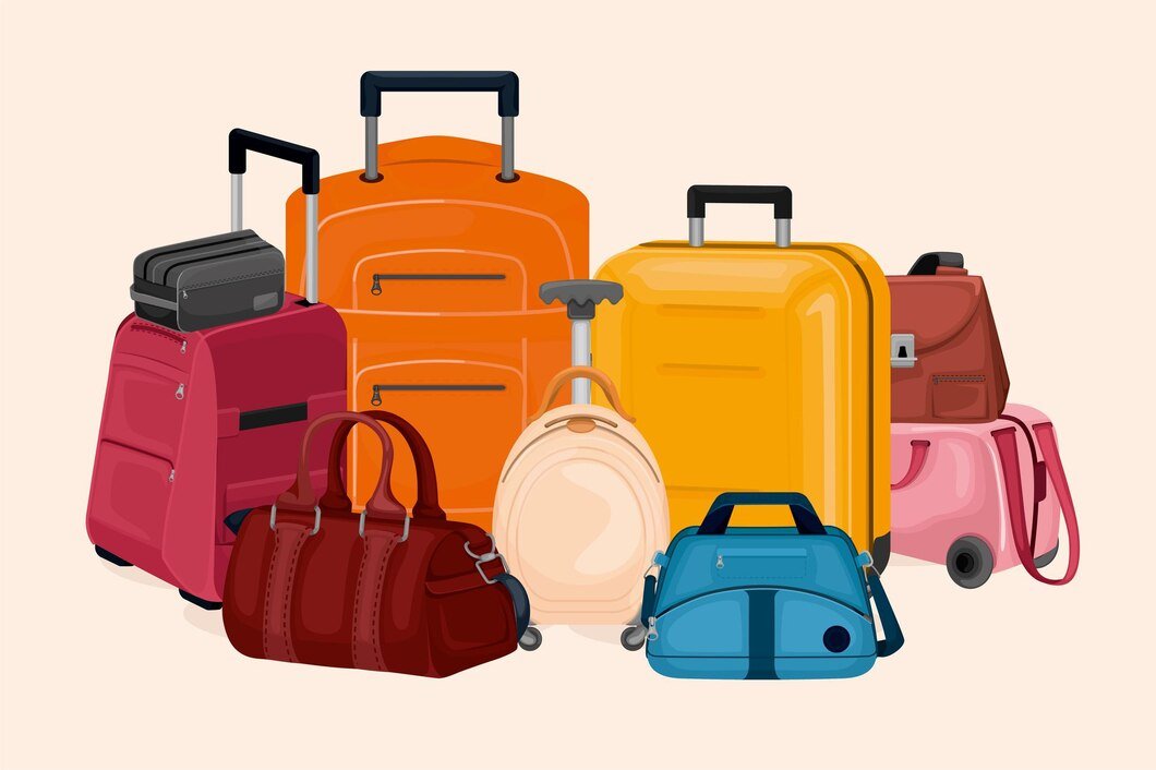 luggage-colored-composition-with-plastic-suitcases-wheels-travel-bags-clutch-flat-illustration_1284-65501