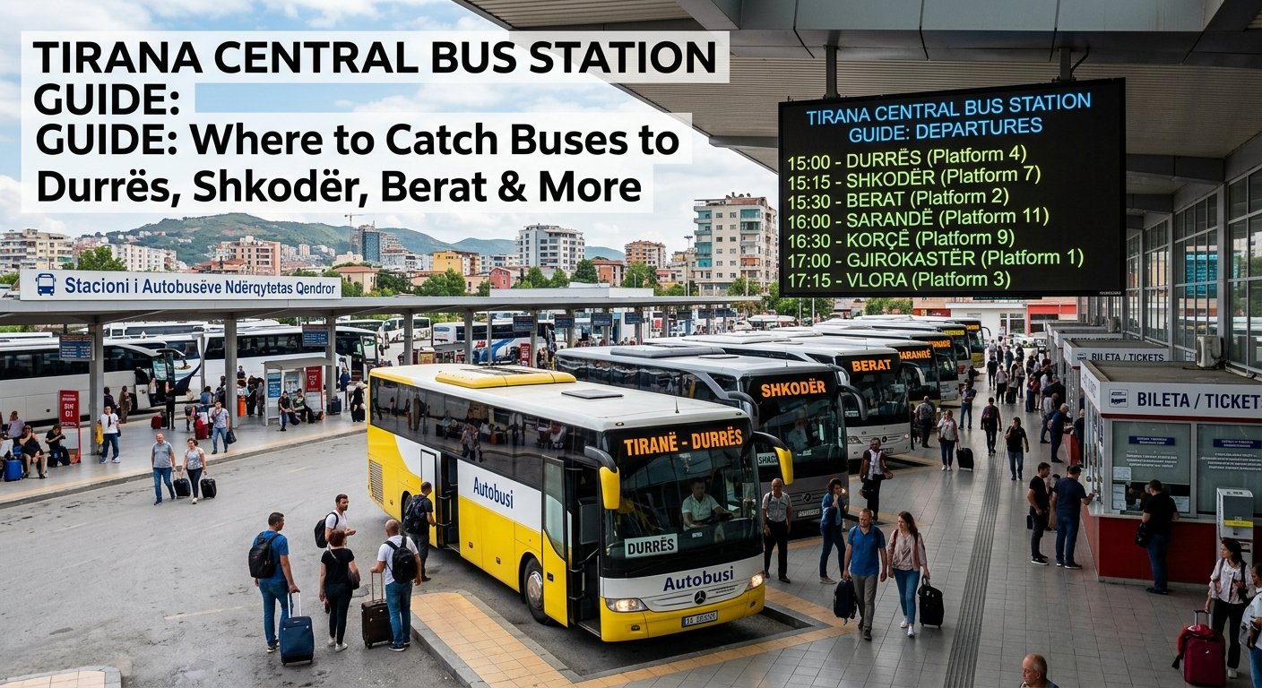 You are currently viewing Tirana Central Bus Station Guide: Where to Catch Buses to Durrës, Shkodër, Berat & More